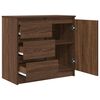 vidaXL Sideboard with Drawer Brown Oak 71x35x65 cm Engineered Wood