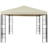 vidaXL Gazebo with LED String Lights 3x3 m Cream