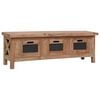 vidaXL TV Cabinet | Brown and black | Solid mahogany wood | Medium | TV Cabinet