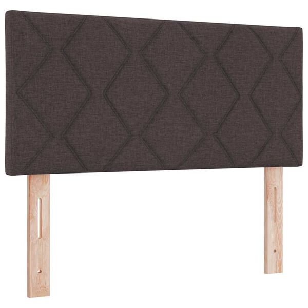 vidaXL Headboard with LED Strip Lights Adjustable Brown 100 cm Fabric