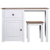 vidaXL 2 Piece Dressing Table Set White Solid Pine Wood Panama Range