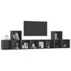 vidaXL 5 Piece TV Cabinet Set High Gloss Grey Engineered Wood