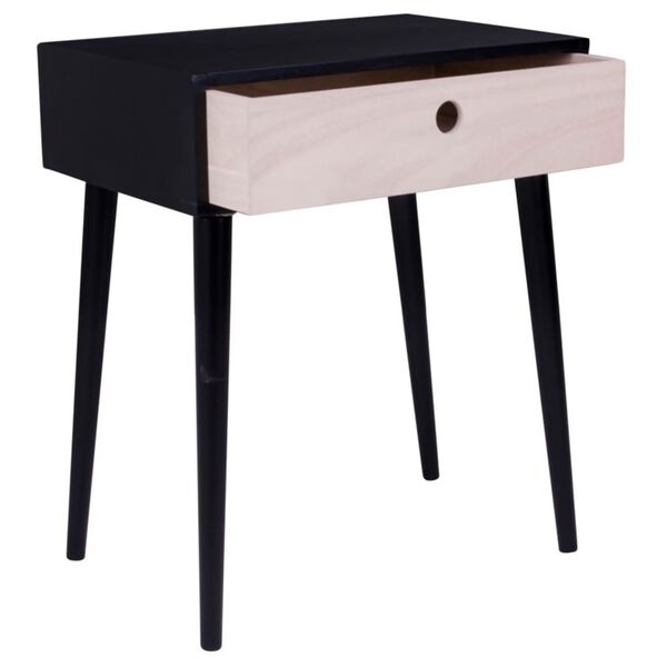 House Nordic Bedside Table Annemie Black and Natural