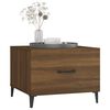 vidaXL Coffee Table with Metal Legs Brown Oak 50x50x40 cm