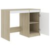 vidaXL Desk White and Sonoma Oak 100x50x76 cm Engineered Wood