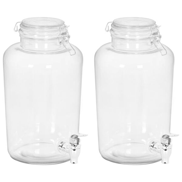 vidaXL Beverage Dispensers 2 pcs 4000 ml Glass