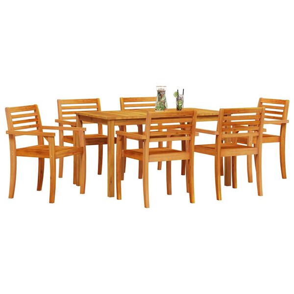 vidaXL Garden Dining Set 7 pcs Brown Solid acacia wood