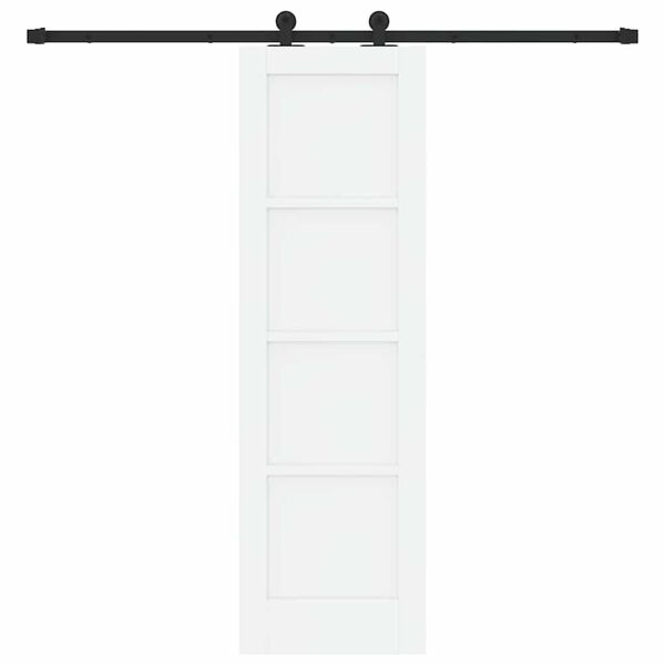 vidaXL Sliding Door White and Black 61 x 198.5 cm Solid Pine Wood