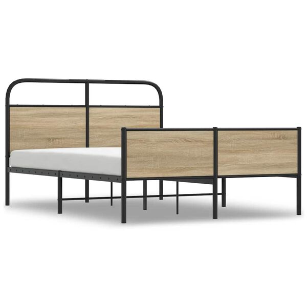 vidaXL Bed Frame without Mattress 120x200 cm Sonoma Oak Engineered Wood