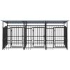 vidaXL Outdoor Dog Kennel with Roof Steel 5.63 m&sup2;