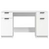 vidaXL Desk with Side Cabinet White Engineered Wood