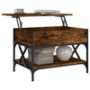 vidaXL Coffee Table Smoked Oak 70x50x50 cm Engineered Wood and Metal
