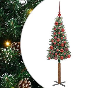 vidaXL Slim Christmas Tree Green 150 cm PVC and Solid Pine wood