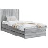 vidaXL Bed Frame with Storage and Headboard Grey Sonoma 90 x 190 cm