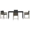 vidaXL Garden Dining Set 5 pcs Grey Poly Rattan