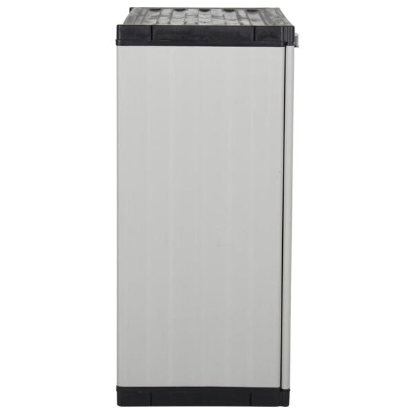 vidaXL Garden Storage Cabinet with 1 Shelf Grey and Black 68x40x85 cm