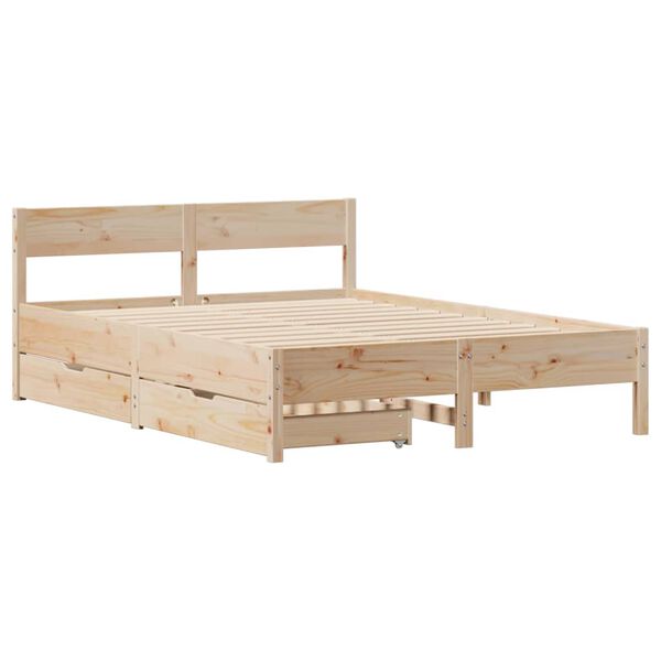 vidaXL Bed Frame without Mattress 140x200 cm Solid Wood Pine