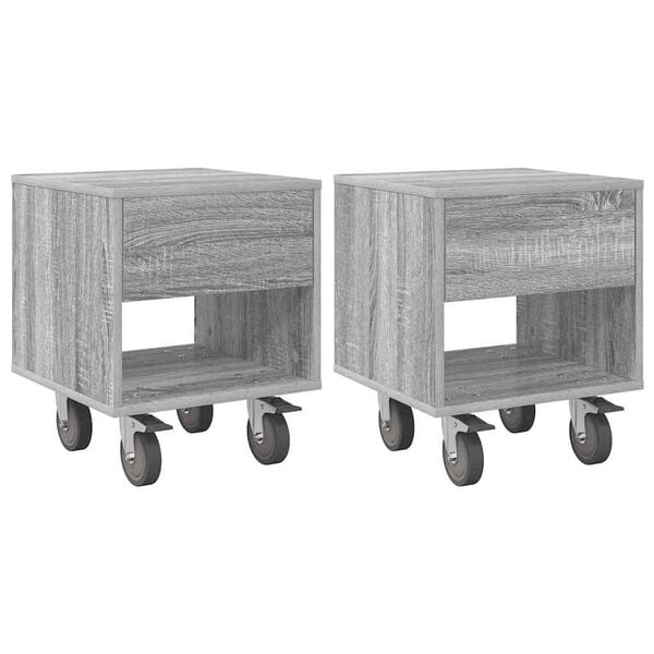 vidaXL Bedside Table 2 pcs Grey Sonoma 40.5 x 40 x 48 cm