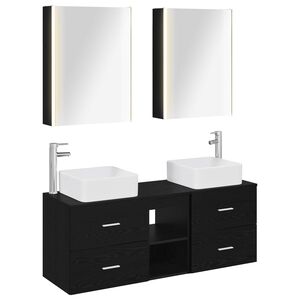 vidaXL Bathroom Furniture Set 5 pcs Black Oak