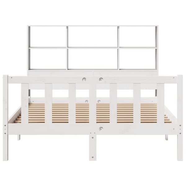 vidaXL Bookcase Bed without Mattress White 120x200 cm Solid Wood Pine