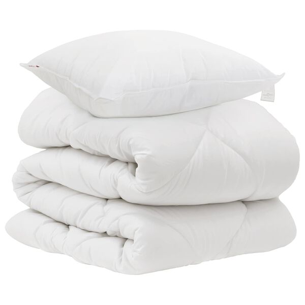vidaXL Duvet with Pillow 2 pcs White Microfiber