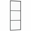 vidaXL Sliding Door with Hardware Set Black 76x205 cm ESG Glass