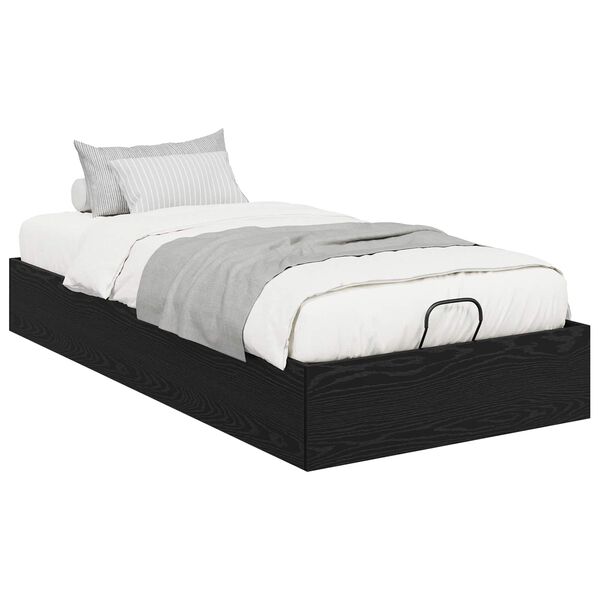 vidaXL Ottoman Bed Frame Black Oak 203 x 100 x 25 cm Engineered Wood
