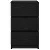 vidaXL Bedside Cabinet with 3 Drawers Black 39x35x65 cm