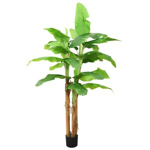 vidaXL Artificial Banana Tree | Green | Solid wood, Plastic | Extra Tall