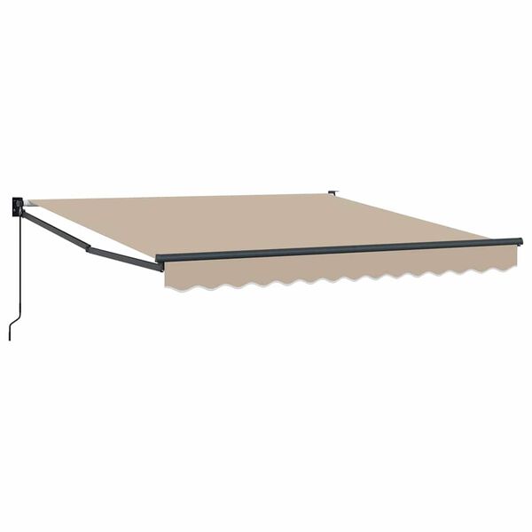 vidaXL Awning Retractable Manual Beige 3 x 2.5 m Polyester and metal