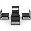 vidaXL 5 Piece Garden Lounge Set Black Solid Pinewood