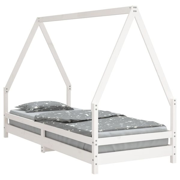 vidaXL Kids Bed Frame White 90x200 cm Solid Wood Pine