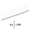 vidaXL 2-row Stainless Steel Bird & Pigeon Spikes Set of 6 3 m