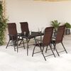 vidaXL Folding Garden Chairs 4 pcs Brown Poly Rattan