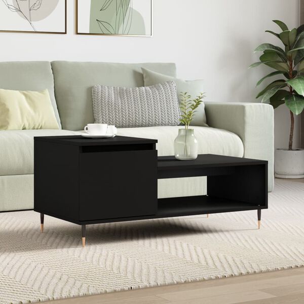 vidaXL Coffee Table Black 100x50x45 cm Engineered Wood