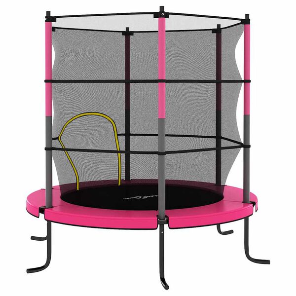 vidaXL Trampoline with Safety Net Round 140x160 cm Pink