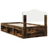 vidaXL Bed Frame Smoked Oak 100 x 200 cm Solid Pine Wood