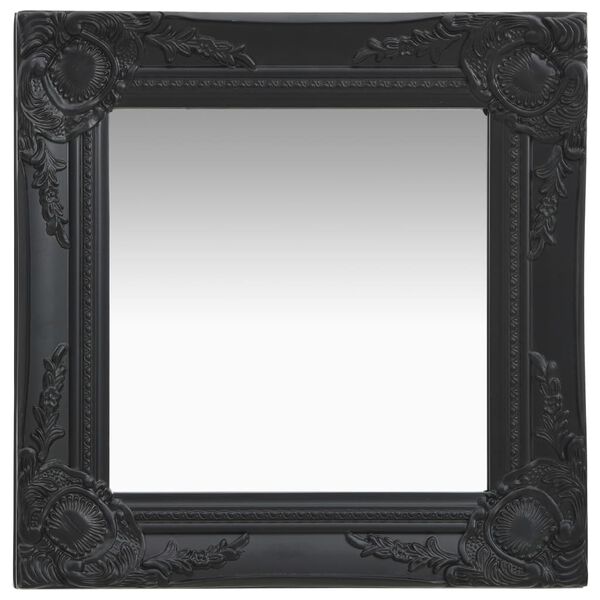 vidaXL Wall Mirror Baroque Style 40x40 cm Black