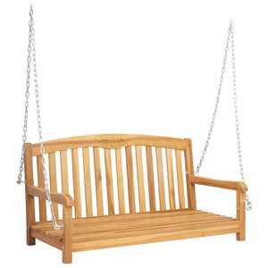 vidaXL Swing Bench 114 x 61 x 61.5 cm Solid Teak Wood Natural