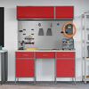 vidaXL Work Cabinet Set with Drawer with Storage Manual 8 pcs Red
