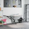vidaXL Wheelbarrow Silver and Black 141 x 60 x 57 cm Steel