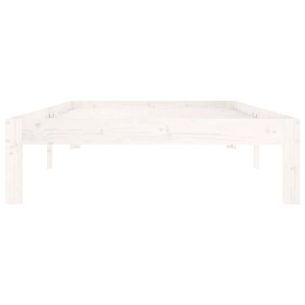 vidaXL Bed Frame without Mattress White Solid Wood Pine 100x200cm