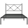 vidaXL Metal Bed Frame without Mattress with Headboard Black 100x200cm