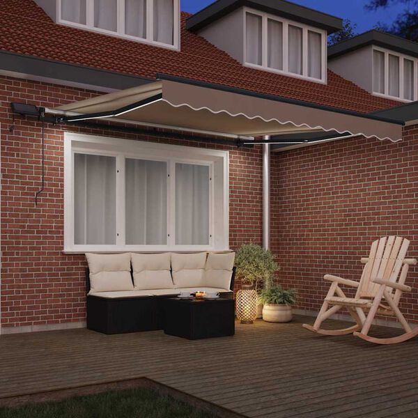 vidaXL Retractable Awning Manual Beige 300 x 250 cm Fabric