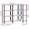 vidaXL 4-Layer Storage Shelves 3 pcs Anthracite Steel&Engineered Wood