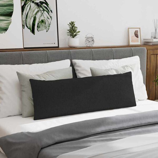 vidaXL Sofa Pillows 2 pcs Black 120 x 40 cm Fabric