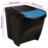 vidaXL Stackable Dustbins 3 pcs Anthracite 75 L