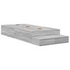 vidaXL Storage Bed Frame with Drawer Grey Sonoma 90 cm Engineered Wood