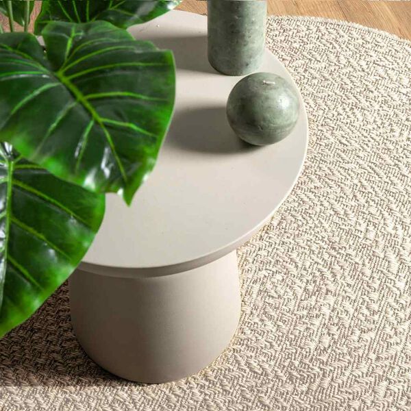 vidaXL Rug ZIZUR Cream &Oslash; 200 cm Jute Look Indoor and Outdoor
