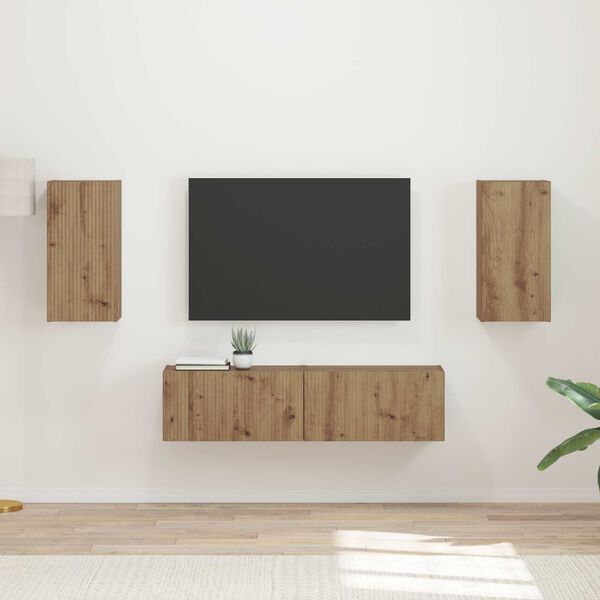 vidaXL TV Cabinet Set 4 pcs Artisan Oak Engineered Wood